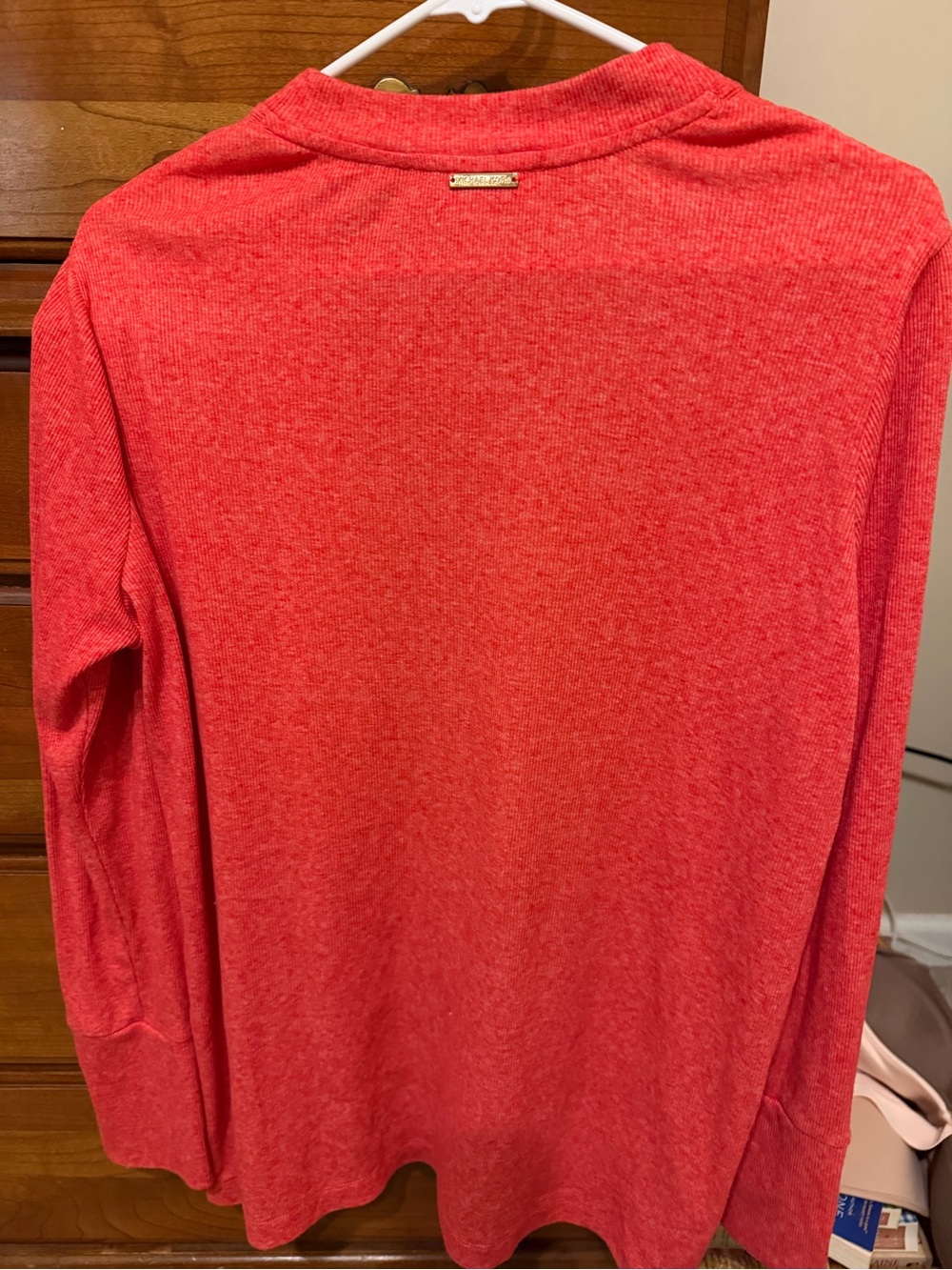 Michael Kors Coral Knit Long Sleeve Cardigan